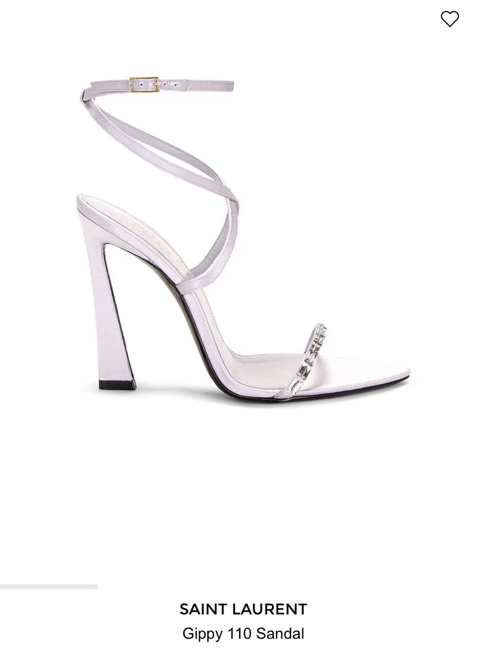 Saint Laurent Gippy 110 Lavender Ankle-Tie Crystal-Strap Heel